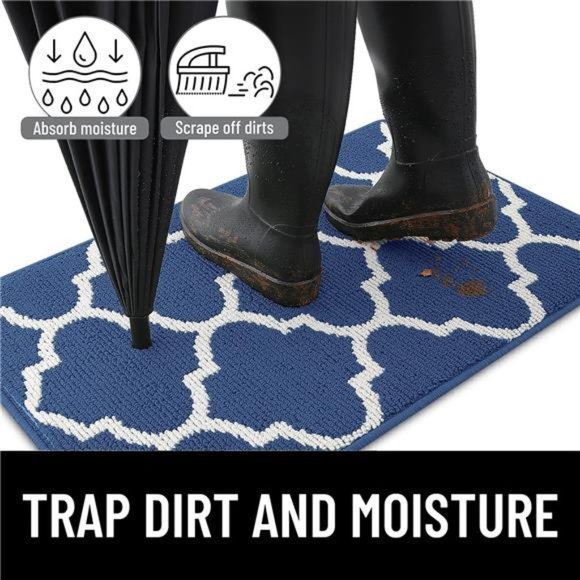 Indoor Door Mat, 32x20, Non-Slip Absorbent Resist Dirt Entrance Mat, Washable - Picture 6 of 6